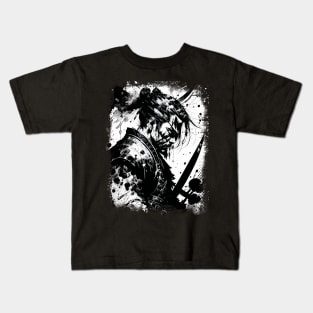 The Samurai Warrior Abstract Splatter Sketch Art Kids T-Shirt